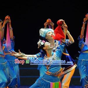 Chinese Traditional Ethnic Dance Dress Dancewear Costumes Dancer Costumes Dance Costumes Chinese Dance Clothes Traditional Chinese Clothes Complete Set for Kids