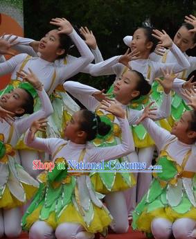 Chinese Traditional Festival Dance Dress Dancewear Costumes Dancer Costumes Dance Costumes Chinese Dance Clothes Traditional Chinese Clothes Complete Set for Kids