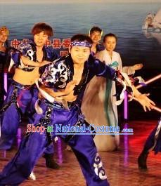 Chinese Ethnic Stage Dancing Dancewear Costumes Dancer Costumes Dance Costumes Chinese Dance Clothes Traditional Chinese Clothes Complete Set for Men Kids