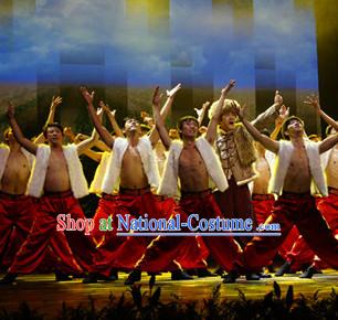 Chinese Stage Shangxi Dancing Dancewear Costumes Dancer Costumes Dance Costumes Chinese Dance Clothes Traditional Chinese Clothes Complete Set for Men Kids