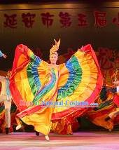 Chinese Stage Ethnic Dancing Dancewear Costumes Dancer Costumes Dance Costumes Chinese Dance Clothes Traditional Chinese Clothes Complete Set for Women Kids