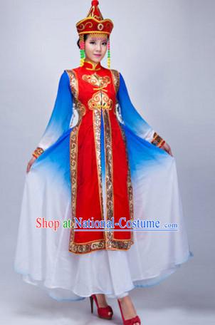 Chinese Stage Mongolian Dancing Dancewear Costumes Dancer Costumes Dance Costumes Chinese Dance Clothes Traditional Chinese Clothes Complete Set for Women Children