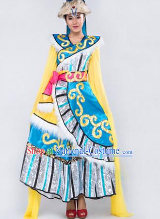 Chinese Stage Mongolian Dancing Dancewear Costumes Dancer Costumes Dance Costumes Chinese Dance Clothes Traditional Chinese Clothes Complete Set for Women Children