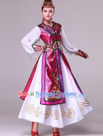 Chinese Stage Mongolian Dancing Dancewear Costumes Dancer Costumes Dance Costumes Chinese Dance Clothes Traditional Chinese Clothes Complete Set for Women Children