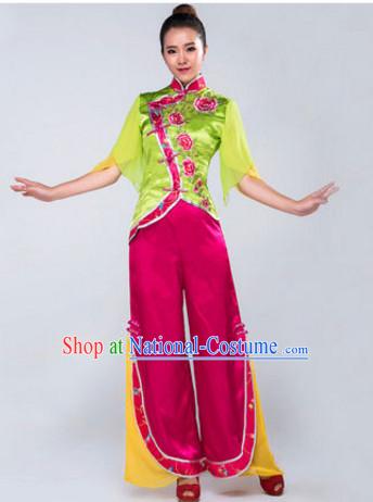 Chinese Stage Folk Dancing Dancewear Costumes Dancer Costumes Dance Costumes Chinese Dance Clothes Traditional Chinese Clothes Complete Set for Women Children