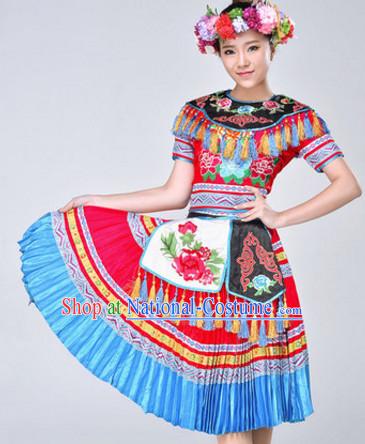 Chinese Stage Ethnic Dancing Dancewear Costumes Dancer Costumes Dance Costumes Chinese Dance Clothes Traditional Chinese Clothes Complete Set for Women Children