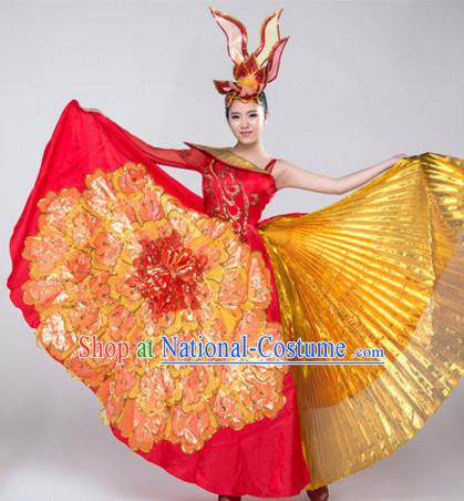 Chinese Stage Opening Dancewear Costumes Dancer Costumes Dance Costumes Chinese Dance Clothes Traditional Chinese Clothes Complete Set for Women Children