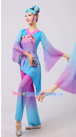 Chinese Traditional Stage Dancewear Costumes Dancer Costumes Dance Costumes Clothes and Headdress Complete Set for Women Children