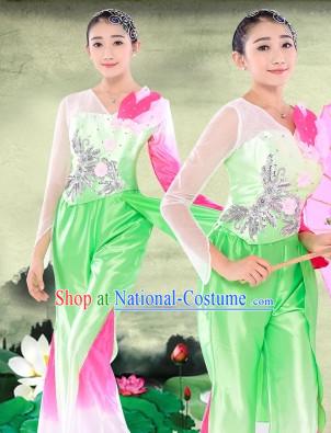 Chinese Traditional Stage Dancewear Costumes Dancer Costumes Dance Costumes Clothes and Headdress Complete Set for Women Children