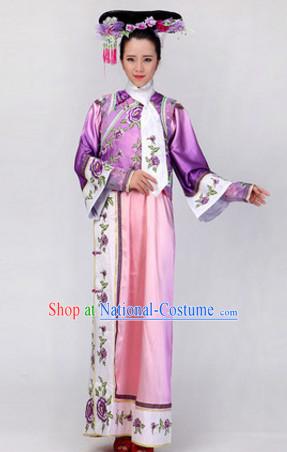 Chinese Stage Manchu Ethnic Dancewear Costumes Dancer Costumes Dance Costumes Chinese Dance Clothes Traditional Chinese Clothes Complete Set for Women Children