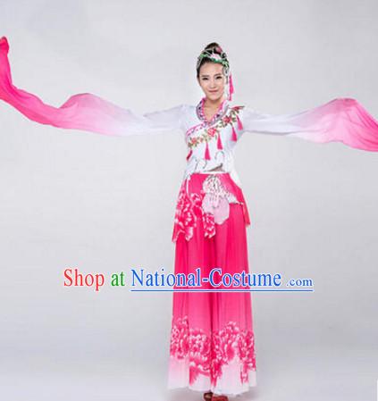 Chinese Stage Water Sleeve Dancewear Costumes Dancer Costumes Dance Costumes Chinese Dance Clothes Traditional Chinese Clothes Complete Set for Women Children