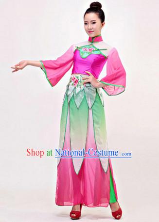 Chinese Stage Classical Folk Dancewear Costumes Dancer Costumes Dance Costumes Chinese Dance Clothes Traditional Chinese Clothes Complete Set for Women Children