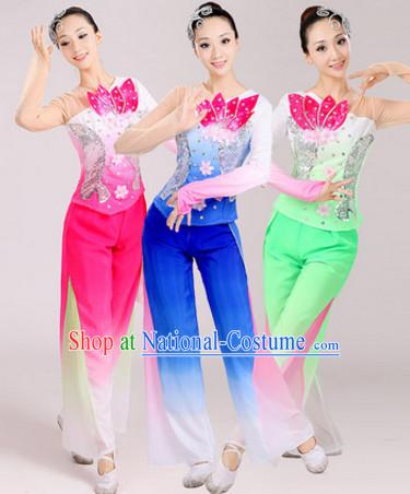 Chinese Traditional Stage Folk Dance Dancewear Costumes Dancer Costumes Dance Costumes Clothes and Headdress Complete Set for Women