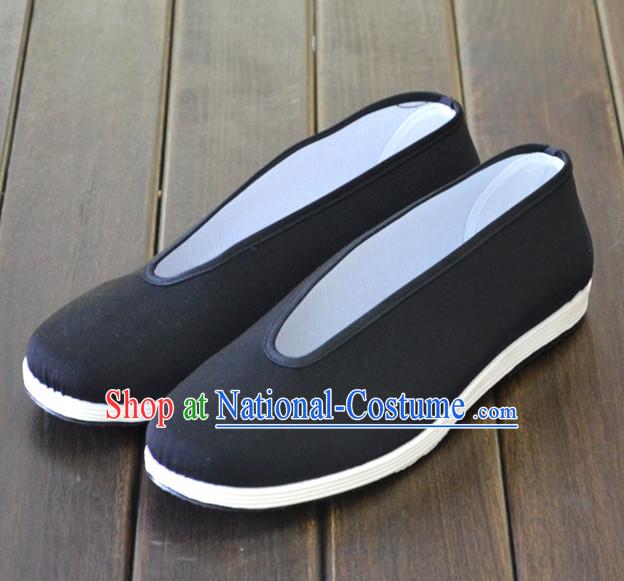 Top Black Chinese Traditional Tai Chi Shoes Kung Fu Shoes Martial Arts Shoes