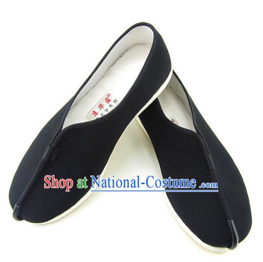 Top Black Chinese Traditional Tai Chi Shoes Kung Fu Shoes Martial Arts Fabric Shoes for Men or Women