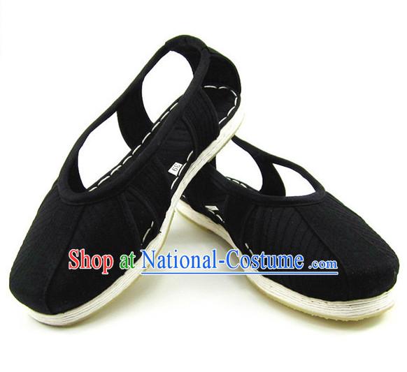 Top Chinese Classic Traditional Tai Chi Shoes Kung Fu Shoes Martial Arts Black Shaolin Shoes for Men