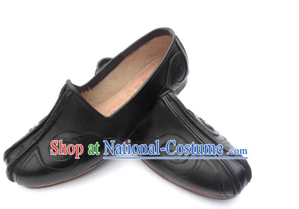 Top Chinese Classic Traditional Kungfu Master Tai Chi Shoes Kung Fu Shoes Martial Arts Leather Shoes