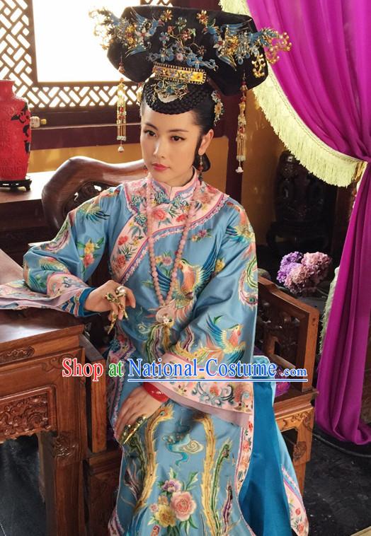 Chinese Imperial Palce Empress Costumes Complete Set for Women Girls