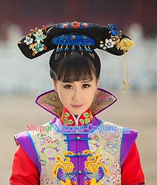 Chinese Classical Princess Queen Hair Jewelry Headwear Headdress and Long Wigs