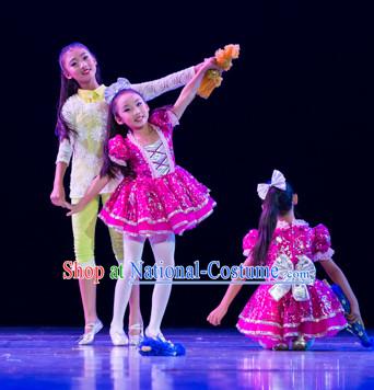 Chinese Traditional School Dance Costumes Complete Set for Kids