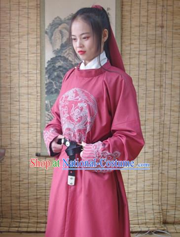 Traditional Asian Chinese Swordsman Clothing Garment Hanfu Clothes Complete Set