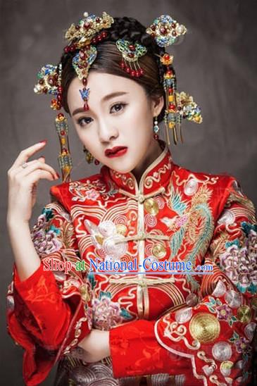 Chinese Classical Royal Wedding Headpieces Hair Jewelry Set