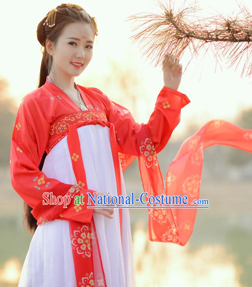 Top Chinese Tang Dynasty Beauty Princess Hanfu Clothing Chinese Hanfu Costume Hanfu Dress Ancient Chinese Costumes Complete Set for Women Girls Children