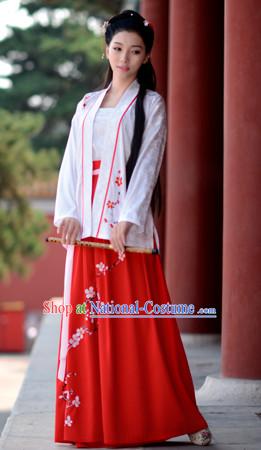 Top Chinese Ming Dynasty Beauty Wedding Hanfu Clothing Chinese Hanfu Costume Hanfu Dress Ancient Chinese Costumes and Hair Jewelry Complete Set for Women Girls Children