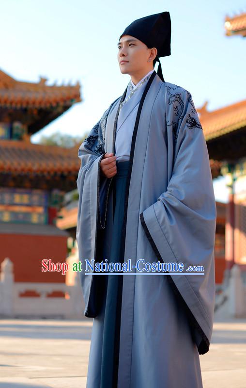 Top Chinese Han Dynasty Male Hanfu Clothing Chinese Hanfu Costume Hanfu Dress Ancient Chinese Costumes and Hat Complete Set for Men Boys Children