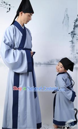 Top Chinese Han Dynasty Male Hanfu Clothing Chinese Hanfu Costume Hanfu Dress Ancient Chinese Costumes and Hat Complete Set for Men Boys Children