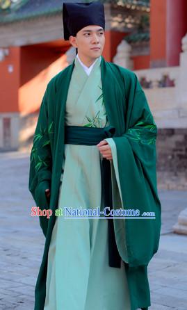 Top Chinese Han Dynasty Male Hanfu Clothing Chinese Hanfu Costume Hanfu Dress Ancient Chinese Costumes and Hat Complete Set for Men Boys Children