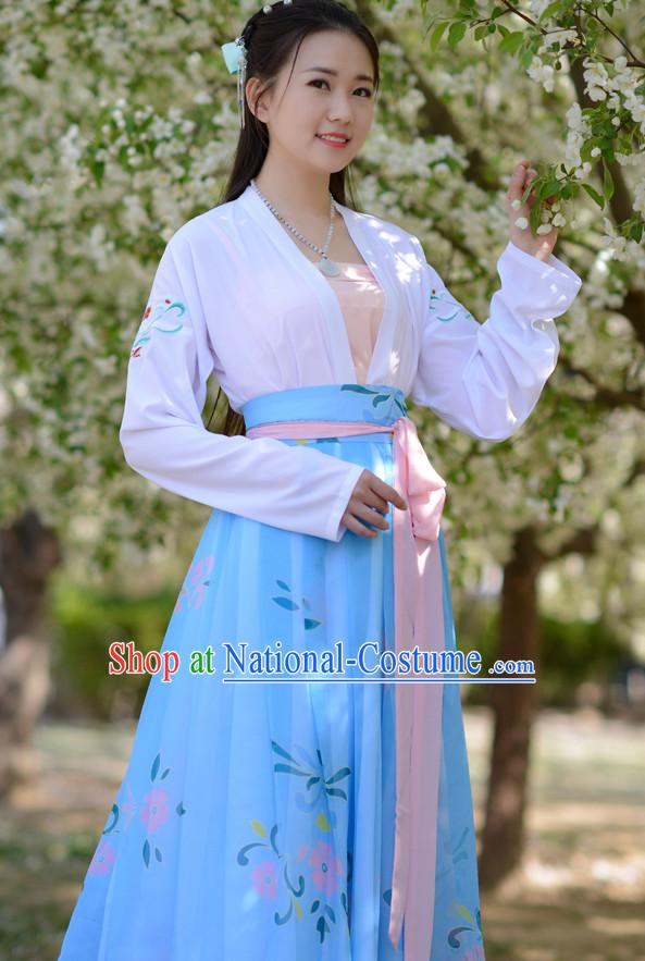 Top Chinese Tang Dynasty Female Hanfu Clothing Chinese Hanfu Costume Hanfu Dress Ancient Chinese Costumes and Hat Complete Set for Women Girls Children