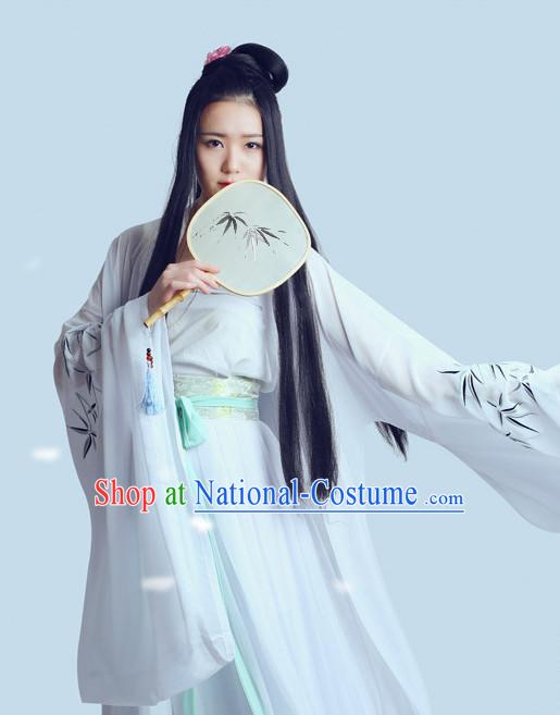 Top Chinese Han Dynasty Beauty Princess Hanfu Clothing Chinese Hanfu Costume Hanfu Dress Ancient Chinese Costumes and Hair Jewelry Complete Set for Women Girls Children