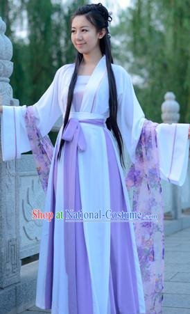 Top Chinese Han Dynasty Beauty Princess Hanfu Clothing Chinese Hanfu Costume Hanfu Dress Ancient Chinese Costumes and Hair Jewelry Complete Set for Women Girls Children