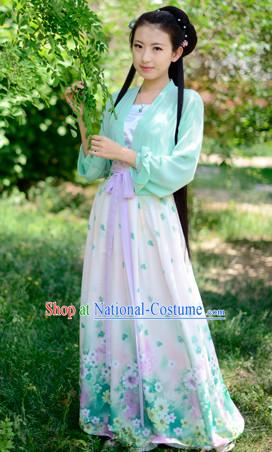 Top Chinese Han Dynasty Beauty Princess Hanfu Clothing Chinese Hanfu Costume Hanfu Dress Ancient Chinese Costumes and Hair Jewelry Complete Set for Women Girls Children