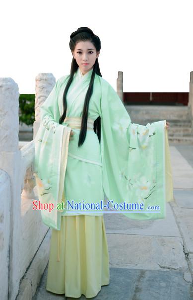 Top Chinese Han Dynasty Beauty Princess Hanfu Clothing Chinese Hanfu Costume Hanfu Dress Ancient Chinese Costumes and Hair Jewelry Complete Set for Women Girls Children