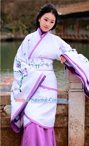 Top Chinese Han Dynasty Beauty Princess Hanfu Clothing Chinese Hanfu Costume Hanfu Dress Ancient Chinese Costumes and Hair Jewelry Complete Set for Women Girls Children