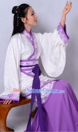 Top Chinese Han Dynasty Beauty Princess Hanfu Clothing Chinese Hanfu Costume Hanfu Dress Ancient Chinese Costumes and Hair Jewelry Complete Set for Women Girls Children