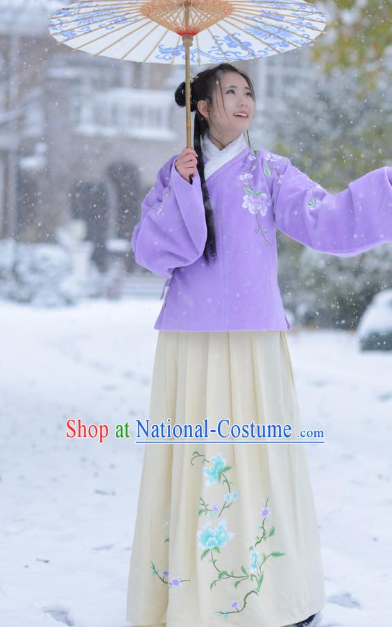 Top Chinese Ming Dynasty Beauty Hanfu Clothing Chinese Hanfu Costume Hanfu Dress Ancient Chinese Costumes and Hat Complete Set for Women Girls Children