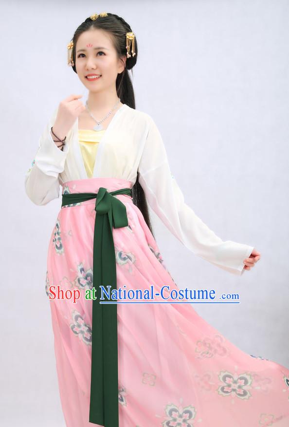 Top Chinese Tang Dynasty Princess Hanfu Clothing Chinese Hanfu Costume Hanfu Dress Ancient Chinese Costumes and Hat Complete Set for Women Girls Children