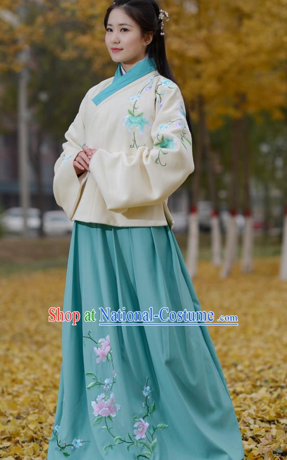 Top Chinese Ming Dynasty Female Hanfu Clothing Chinese Hanfu Costume Hanfu Dress Ancient Chinese Costumes and Hat Complete Set for Women Girls Children