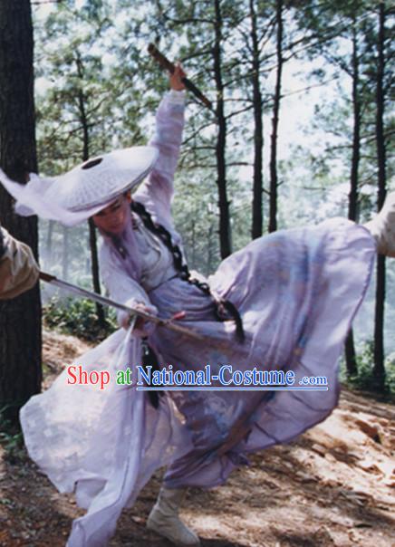 Chinese Ancient Female Knight Costumes Complete Set for Women