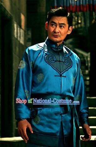 Chinese Folk Minguo Mandarin Dance Costumes Complete Set for Men