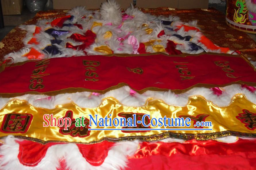 Top Asian Chinese Lion Dance Pants Claws Tail Body Costumes Set