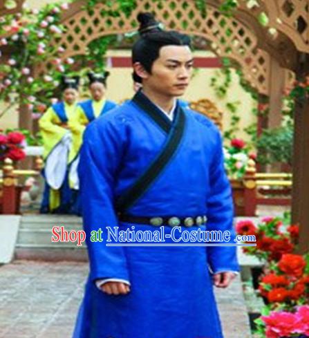 Chinese Ancient Style Hanfu Dress Clothing Costumes Complete Set for Men