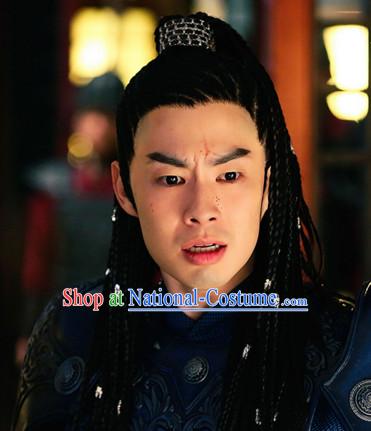 Ancient Chinese Style Superhero Swordsman Long Black Wigs for Men