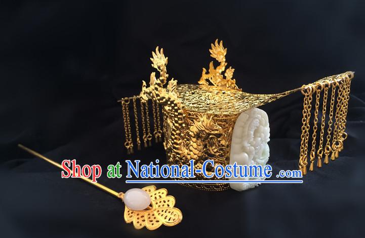 Ancient Chinese Style Emperor Dragon Coronet for Men or Boys