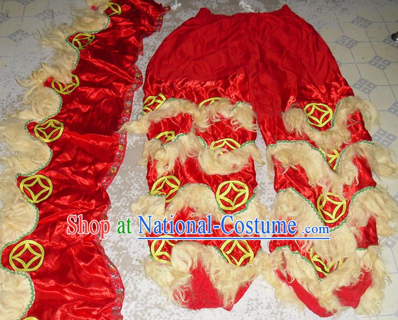 Top Asian Chinese New Year Performance 2 Pairs of Lion Dance Pants and Claws