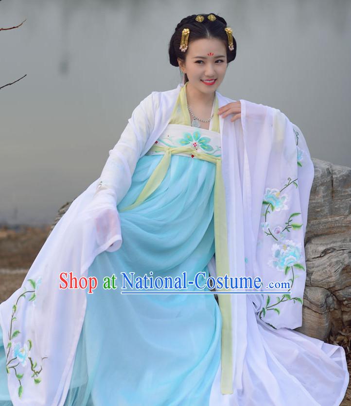 Top Chinese Tang Dynasty Princess Hanfu Clothing Chinese Hanfu Costume Hanfu Dress Ancient Chinese Costumes and Hat Complete Set for Women Girls Children