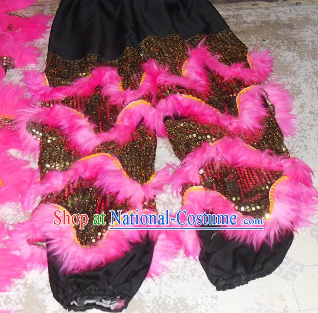 Top Asian Chinese New Year Performance 2 Pairs of Lion Dance Pants and Claws